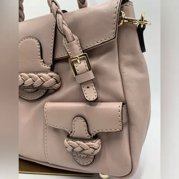Auth Valentino Gavarini Histoire Satchel Preloved Pristine Pale Pink Beige - Picture 6 of 16